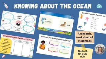 Preview of Ocean Exploration: Interactive Flashcards & Worksheets for 3rd & 4th graders