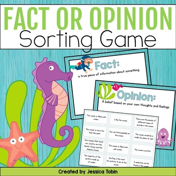 Preview of Fact or Opinion Activity Freebie - Ocean Reading Activity - Fact Vs Opinion