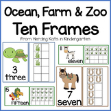 Farm, Ocean, and Zoo Animals Ten Frames Pack