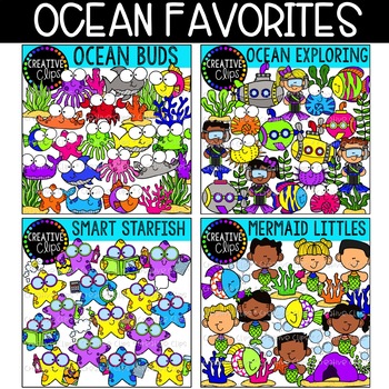 Preview of Ocean Clipart Favorites Bundle {Summer Kids Clipart, Ocean Animal Clipart}