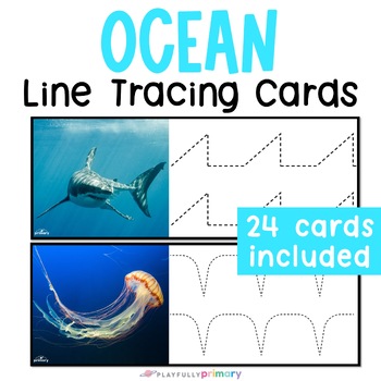 Preview of Ocean Fine Motor Tracing Lines, Ocean Themed Activities, Under the Sea Creatures