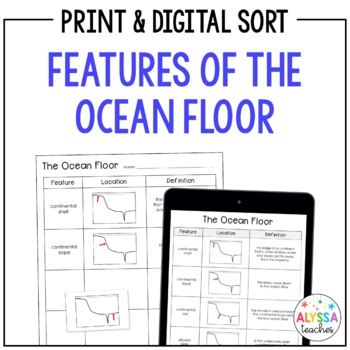 Ocean Floor Features Sorting Cards Sol 4 7 By Alyssa Teaches Tpt
