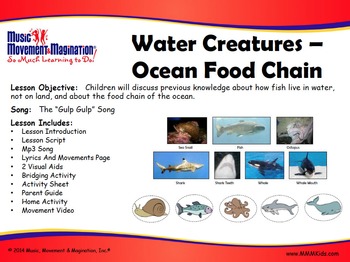 Preview of Ocean Food Chain: Gulp Gulp Song Mp3, Visuals, Activities and more!