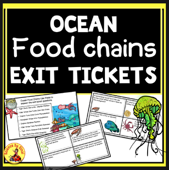 Preview of Ocean Food Chains 28 EXIT TICKETS-Comprehension Check Slips