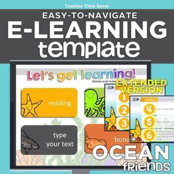 Preview of Ocean Friends FULL EXTENDED Easy-to-Navigate Template