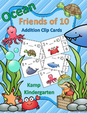 Ocean Friends of 10 Addition Clip Cards Math Centers