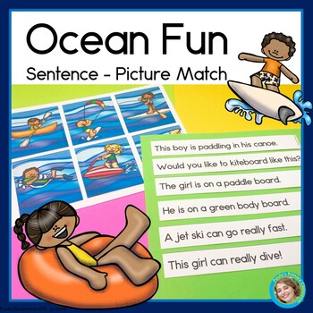 Preview of Ocean Fun Matching Picture to Sentence Reading Center