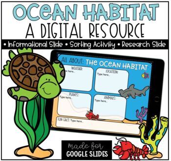 Preview of Ocean Habitat Online Digital Science Resource Google Slides™ 
