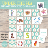 Ocean Habitats Memory Card Matching Game Concentration