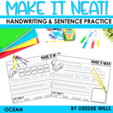 Ocean Handwriting Practice Themed Handwriting and Sentences