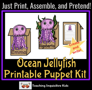 Preview of Ocean Jellyfish Paper Bag Research Craft / Activity Puppet