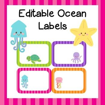 Classroom Decor Labels *Editable* ocean theme by 1st Grade Salt Life