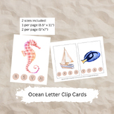 Ocean Letter Clip Cards / English Alphabet / Ocean Flashca