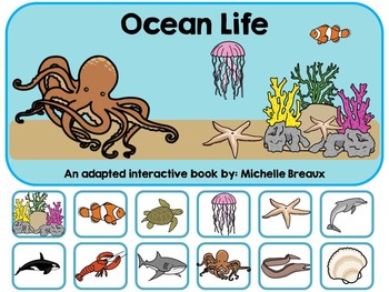 Preview of Ocean Life--An Adapted Interactive Book {Autism & Early Childhood}