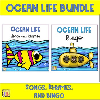 Preview of Ocean Life Circle Time Songs, Rhymes, and BINGO Game, Sea Animals, Beach