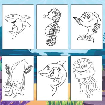 ocean life coloring pages 104 printable coloring sheets 8 5 x 11 inches