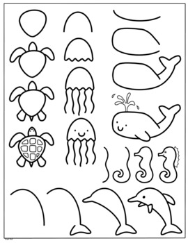 How To Draw Ocean Life | Elementary Drawing Guide by Karr Art | TPT