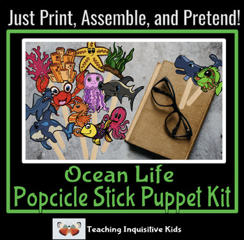 Preview of Ocean Life Popsicle / Craft Stick Puppets