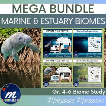 Preview of Ocean Marine Estuary Biomes Study Fast Facts MEGA Bundle PRINT DIGITAL (GROWING)