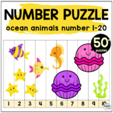 Ocean Math Activities Number Puzzles for Kindergarten and 