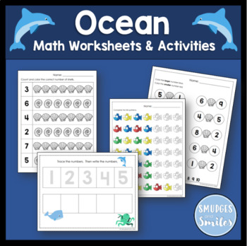 Ocean Math Worksheets and Activities by Smudges and Smiles | TPT