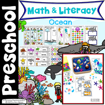 Preview of Ocean Math and Literacy Centers Preschool