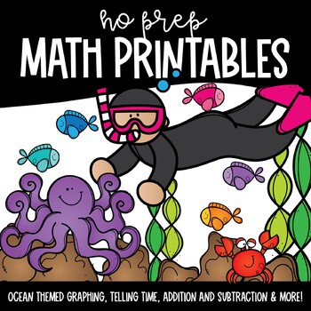 Preview of Ocean No Prep Math Printables