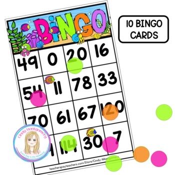 Ocean Number Bingo 0 - 120 l Number Recognition 0 to 120 by Cindy ...