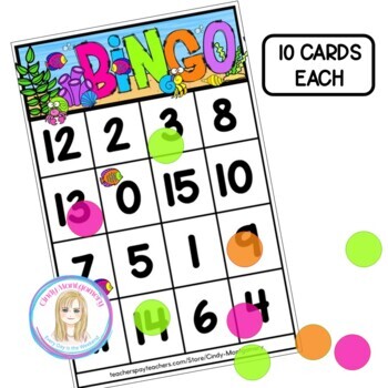 Ocean Number Bingo 0 - 20 l Number Recognition 0 to 20 by Cindy Montgomery