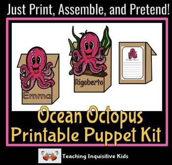 Preview of Ocean Octopus Paper Bag Research Project / Craft Puppet Activity