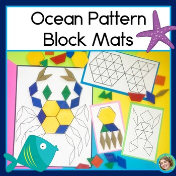 Preview of Ocean Pattern Block Mats | 2D Shape Puzzles | Problem Solving Critical Thinking