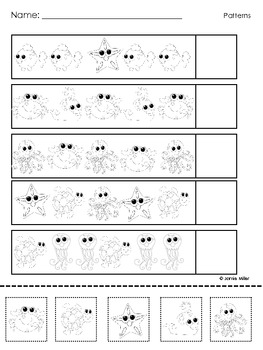 Ocean Pattern Worksheet by Jamie Miller | Teachers Pay Teachers