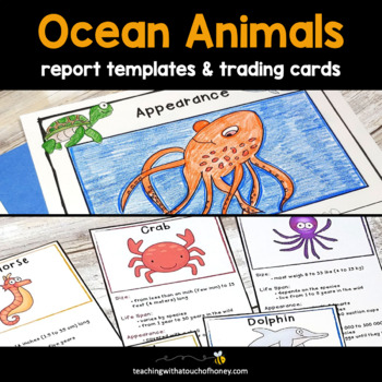 Preview of Ocean Research - Trading Cards and Report Writing Templates BUNDLE