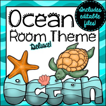 Ocean Theme Classroom Decor Bundle | Editable by Teachers Toolkit