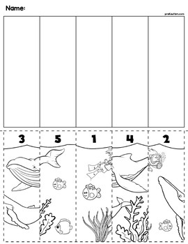 Ocean Scene Number Sequence Puzzle by preKautism | TpT