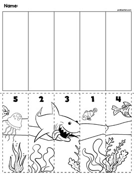 ocean scene number sequence puzzle by prekautism tpt