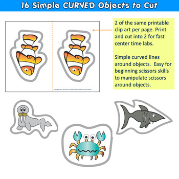 Download Preschool Kindergarten First Grade Scissors Skills Sea Animals Themed