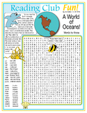 Ocean Animals and Sea Life Word Search Puzzle Vocabulary Builder