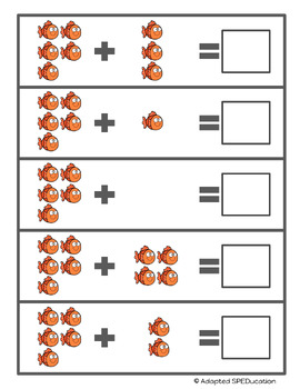Preview of Ocean- Sea- Orange Fish- Counting 1-20 and Addition to 18-File Folder Activities