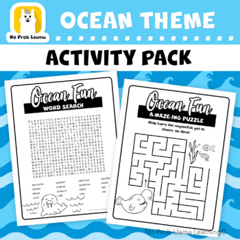 Preview of Ocean Sea Theme No Prep Early Finisher Activity Pack - Substitute Teachers