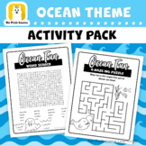 Ocean Sea Theme No Prep Early Finisher Activity Pack - Sub