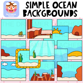 Preview of Ocean Simple Backgrounds Clipart