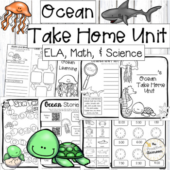 Preview of Ocean Take Home Packet Remote Distance Learning At Home Coronavirus 1st Grade