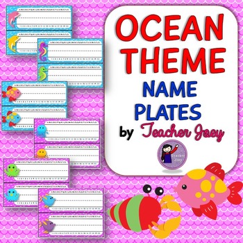 Ocean Theme Editable Name Plates by Teacher Joey | TPT