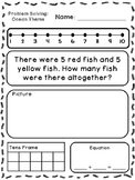 Ocean Theme Addition & Subtraction Word Problems (Kinderga