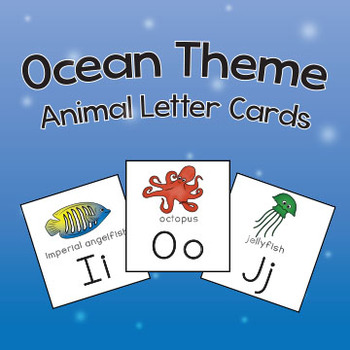 Preview of Ocean Theme: Animal Letter Cards