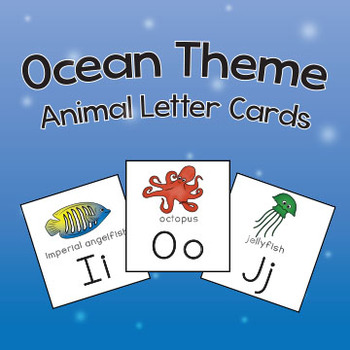 Ocean Theme: Animal Letter Cards by Kinder McFly | TpT