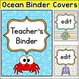 Ocean Theme Editable Binder Covers - Under the Sea Classro