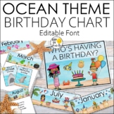 Ocean Theme Birthday Chart Ocean Theme Classroom Decor