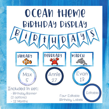 Ocean theme birthday board